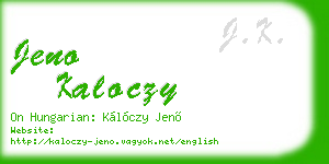 jeno kaloczy business card