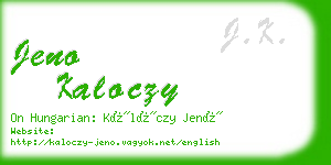 jeno kaloczy business card